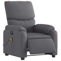 vidaXL Poltrona Reclinabile Massaggio Elettrica Grigio Scuro Tessuto - Vista aggiuntiva 3