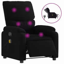 Poltrona Massaggiante Reclinabile Elettrica Nera in Tessutocod mxl 85283 - Vista aggiuntiva 2