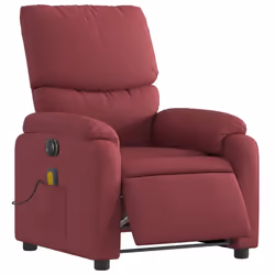 Poltrona Massaggiante Reclinabile Elettrica Rosso Vino Tessutocod mxl 109251 - Vista aggiuntiva 3