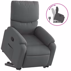 Poltrona Alzapersona Reclinabile Grigio Scuro in Tessutocod mxl 133226 - Vista aggiuntiva 2