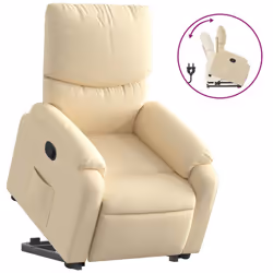 Poltrona Alzapersona Reclinabile Crema in Tessutocod mxl 133228 - Vista aggiuntiva 2