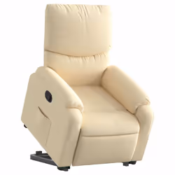 Poltrona Alzapersona Reclinabile Crema in Tessutocod mxl 133228 - Vista aggiuntiva 3