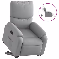 Poltrona Reclinante Alzapersona Elettrica Grigio Chiaro Tessutocod mxl 109257 - Vista aggiuntiva 2