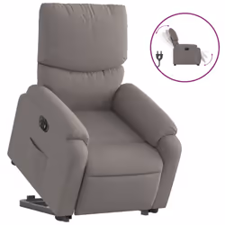 Poltrona Alzapersona Reclinabile Elettrica Tortora in Tessutocod mxl 85291 - Vista aggiuntiva 2