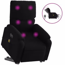 Poltrona Alzapersona Massaggiante Elettrica Nera in Tessutocod mxl 109260 - Vista aggiuntiva 2