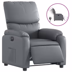 Poltrona Reclinabile Elettrica Grigia in Similpellecod mxl 85295 - Vista aggiuntiva 2