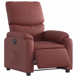 Poltrona Reclinabile Elettrica Rosso Vino in Similpellecod mxl 109263 - Vista aggiuntiva 3