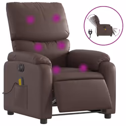 Poltrona Massaggiante Elettrica Marrone in Similpellecod mxl 109264 - Vista aggiuntiva 2