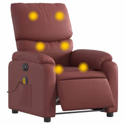 Poltrona Massaggiante Reclinabile Rosso Vino in Similpellecod mxl 109265 - Vista aggiuntiva 3