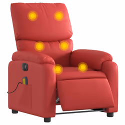 Poltrona Massaggio Elettrica Reclinabile Rosso Similpellecod mxl 133236 - Vista aggiuntiva 3