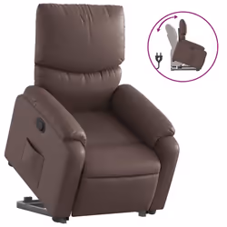 Poltrona Alzapersona Reclinabile Marrone in Similpellecod mxl 109266 - Vista aggiuntiva 2