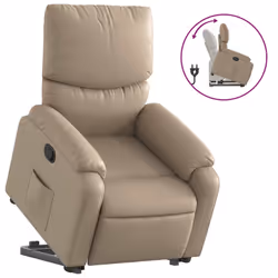 vidaXL Poltrona Alzapersona Reclinabile Cappuccino in Similpelle - Vista aggiuntiva 2