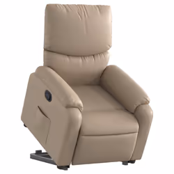 vidaXL Poltrona Alzapersona Reclinabile Cappuccino in Similpelle - Vista aggiuntiva 3
