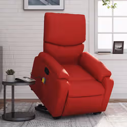 VidaXL 3204898 sedia massaggiante elettrica Rosso Ecopelle - Vista aggiuntiva 2