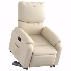 Poltrona Alzapersona Reclinabile Crema in Similpellecod mxl 133238 - Vista aggiuntiva 3