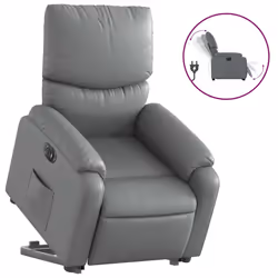 Poltrona Alzapersona Reclinabile Grigio in Similpellecod mxl 133239 - Vista aggiuntiva 2