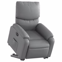 Poltrona Alzapersona Reclinabile Grigio in Similpellecod mxl 133239 - Vista aggiuntiva 3