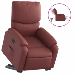Poltrona Alzapersona Reclinabile Rosso Vino in Similpellecod mxl 117034 - Vista aggiuntiva 2