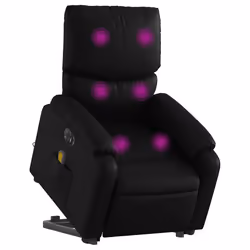 Poltrona Alzapersona Massaggiante Elettrica Nera in Similpellecod mxl 85303 - Vista aggiuntiva 3