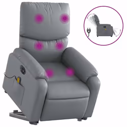 Poltrona Alzapersona Elettrica Reclinabile Grigio in Similpellecod mxl 109270 - Vista aggiuntiva 2