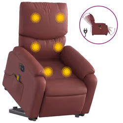 Poltrona Alzapersona Reclinabile Rosso Vino in Similpellecod mxl 85304 - Vista aggiuntiva 2