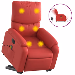 Poltrona Alzapersona Reclinabile Elettrica Rossa in Similpellecod mxl 109271 - Vista aggiuntiva 2