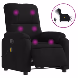 Poltrona Reclinabile Massaggiante Elettrica Nera Microfibracod mxl 109541 - Vista aggiuntiva 2