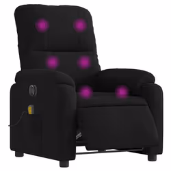 Poltrona Reclinabile Massaggiante Elettrica Nera Microfibracod mxl 109541 - Vista aggiuntiva 3
