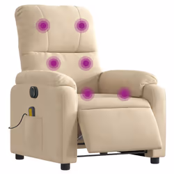 Poltrona Reclinabile Massaggiante Elettrica Crema Microfibracod mxl 85572 - Vista aggiuntiva 3
