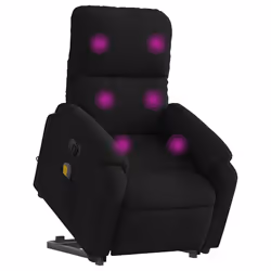 Poltrona a Rialzo Reclinabile Massaggiante Nera Microfibracod mxl 85575 - Vista aggiuntiva 3