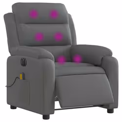Poltrona Reclinabile Massaggio Elettrica Grigio Scuro Tessutocod mxl 133206 - Vista aggiuntiva 3