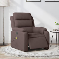 Vidaxl - Poltrona Massaggio Reclinabile Elettrica Marrone Scuro Tessuto 59336