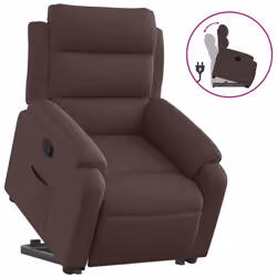 Poltrona Alzapersona Reclinabile Marrone Scuro in Tessutocod mxl 85258 - Vista aggiuntiva 2
