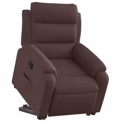 Poltrona Alzapersona Reclinabile Marrone Scuro in Tessutocod mxl 85258 - Vista aggiuntiva 3