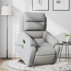 Poltrona Alzapersona Massaggi Reclinabile Grigio Chiaro Tessutocod mxl 108857