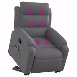 Poltrona Alzapersona Massaggi Reclinabile Grigio Scuro Tessutocod mxl 93081 - Vista aggiuntiva 3