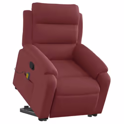 Poltrona Alzapersona Massaggio Reclinabile Rosso Vino Tessutocod mxl 132827 - Vista aggiuntiva 3