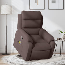 Poltrona Alzapersona Massaggi Reclinabile Marrone Scuro Tessutocod mxl 132823
