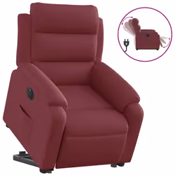 Poltrona Alzapersona Reclinabile Elettrica Rosso Vino Tessutocod mxl 109240 - Vista aggiuntiva 2