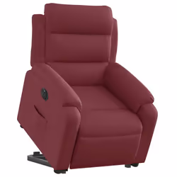 Poltrona Alzapersona Reclinabile Elettrica Rosso Vino Tessutocod mxl 109240 - Vista aggiuntiva 3