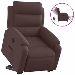 Poltrona Alzapersona Reclinante Elettrica Marrone Scuro Tessutocod mxl 133216 - Vista aggiuntiva 2