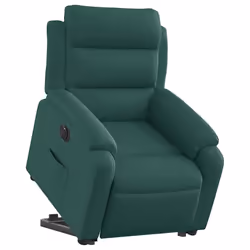 vidaXL Poltrona Alzapersona Reclinabile Elettrica Verde Scuro Tessuto - Vista aggiuntiva 3