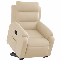 Poltrona Alzapersona Reclinabile Elettrica Crema in Tessutocod mxl 109238 - Vista aggiuntiva 3