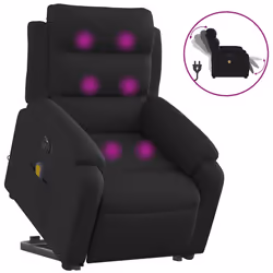 Poltrona Alzapersona Massaggiante Elettrica Nera in Tessutocod mxl 108863 - Vista aggiuntiva 2
