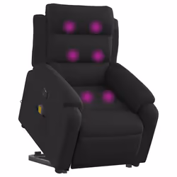 Poltrona Alzapersona Massaggiante Elettrica Nera in Tessutocod mxl 108863 - Vista aggiuntiva 3