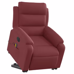 Poltrona Alzapersona Massaggiante Elettrica Rosso Vino Tessutocod mxl 84904 - Vista aggiuntiva 3