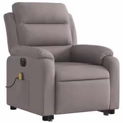 Poltrona Alzapersona Massaggiante Elettrica Tortora in Tessutocod mxl 117039 - Vista aggiuntiva 3