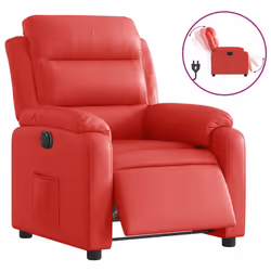 vidaXL Poltrona Reclinabile Elettrica Rossa in Similpelle - Vista aggiuntiva 2