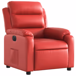 vidaXL Poltrona Reclinabile Elettrica Rossa in Similpelle - Vista aggiuntiva 3