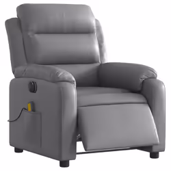 Poltrona Massaggiante Elettrica Reclinabile Grigio Similpellecod mxl 85086 - Vista aggiuntiva 3